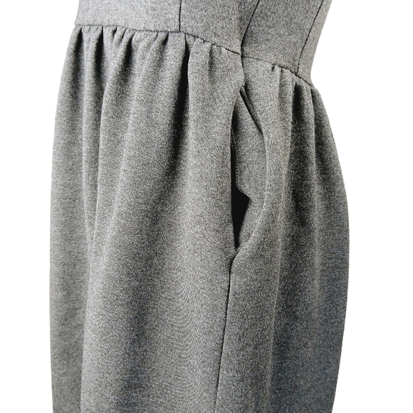 Madewell Gray Ponte Skater Dress Cap Sleeves Crew Neck Side Zip Size XS - Picture 4 of 5
